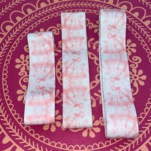 Pink tie dye resistance bands. 3 piece set.